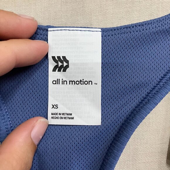 All in Motion Women's XS Blue Everyday Soft Rib Racerback Cropped Support Tank - Picture 5 of 13